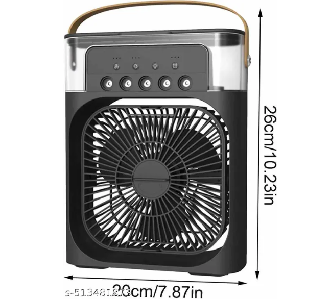 4-in-1 Water-Cooled Mini Cooler – Portable USB Quiet Mist Fan for Desk