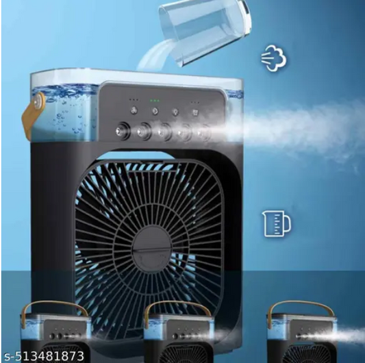4-in-1 Water-Cooled Mini Cooler – Portable USB Quiet Mist Fan for Desk